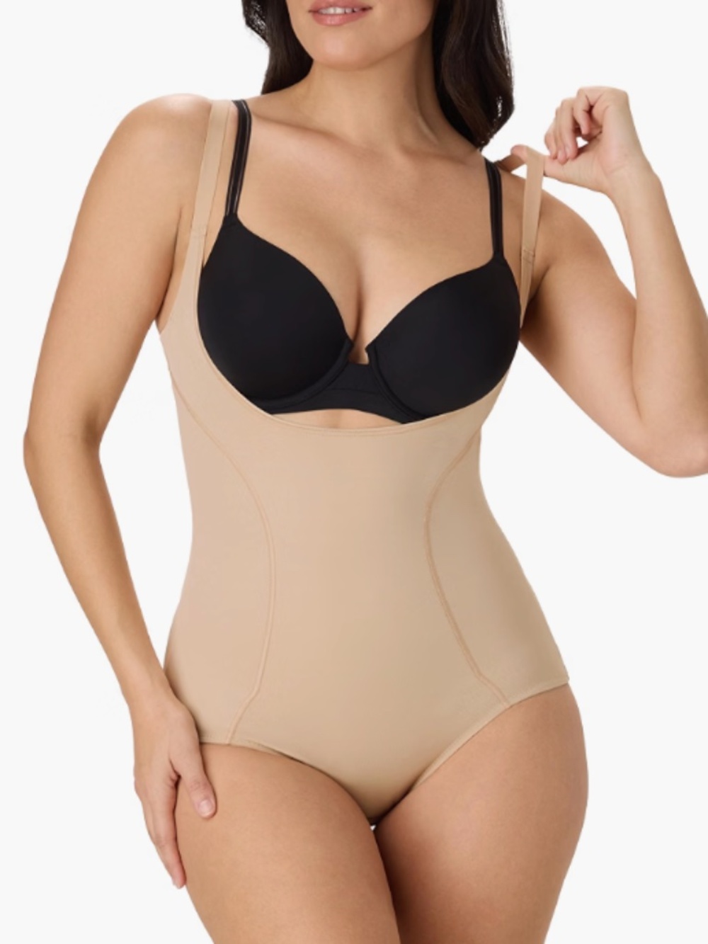 Maidenform Women's Open Bust Shapewear, Wear Your Own Bra Beige Size XL 12437